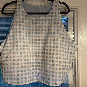 Old Navy Blue and White Checkered Sports Bra 4x. Power chill and dry fit.